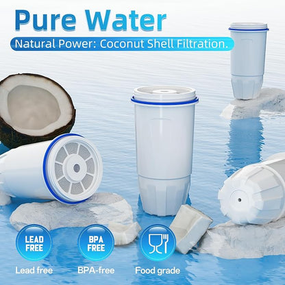 Water Filter Replacement Fit for Zero Pitcher and Dispensers ZR-001 ZR-004 ZR-017 ZS-008, Removes TDS for Pure Taste, 5-Stage Filtration System to Reduce Lead, Chlorine & PFOA/PFOS, 4 Pack, by NUTTUTO