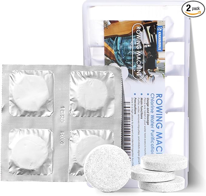 Water Purification Tablets for Rowing Machines | Safe & Eco-Friendly Tank Cleaner for Fresh, Odor-Free Water | Easy-to-Use Cleaning Solution for All Water Rowers (8)