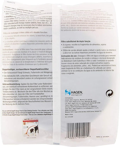Dogit Replacement Drinking Water Fountain Filters, 3-Pack – Replacement Filters for Dogit Fresh & Clear Drinking Water Fountain and ZEUS H2EAU Elevated Dog and Cat Drinking Water Fountain