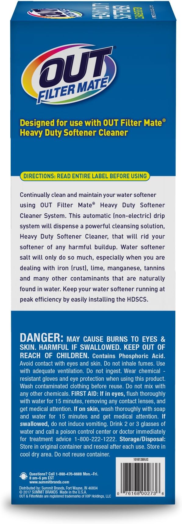 OUT Filter Mate Heavy Duty Water Softener Cleaner System Kit, Powerfully Removes Lime, Rust and Buildup
