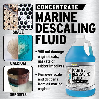 STAR BRITE Marine Descaling Fluid Concentrate 1 Gallon - Engine Scale & Deposit Remover, Safe for Seals & Gaskets (083900)