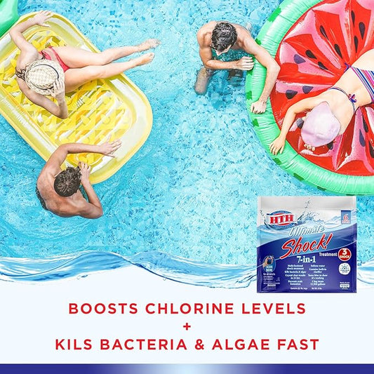 HTH 52028 Ultimate Shock Treatment Swimming Pool Chlorine Cleaner, 1 lb (Pack of 6)