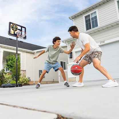 Lifetime NBA Denver Nuggets Portable Basketball Hoop, Adjustable Height 7.5-10 Ft, 44 Inch Shatterproof Fusion Backboard, Base with Wheels
