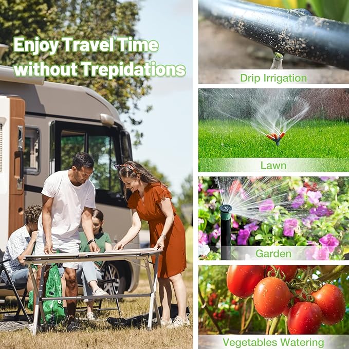 Smart Sprinkler Timer 2 Zone with Wi-Fi Hub, Automatic Irrigation System Controller for Lawns and Yard, Compatible with Alexa