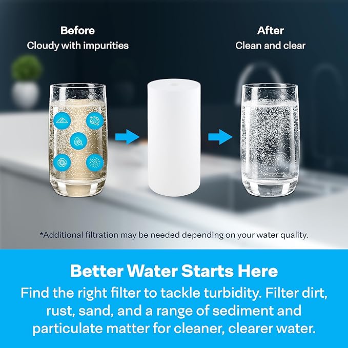 SpiroPure SP-DD-6010-BB 10x4.5 BB 10 Micron Spun Melt-Blown Polypropylene Water Filter Cartridge SDC-45-1010 (Case of 8)