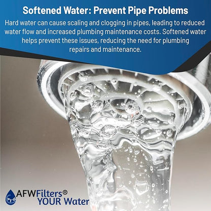 AFWFilters Premium Fleck 5600 SXT Meter Demand Water Softener - 48,000 Grain Capacity with 10% Long Life Crosslink Resin