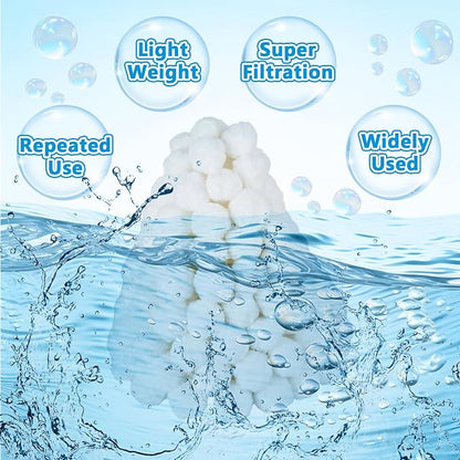 Pool Filter Balls (3.5 lbs) - Replaces 100 lbs of Filter Sand, Reusable & Eco-Friendly Polyester Fiber Filter Media for Sand Filter Pumps, Swimming Pools, Hot Tubs & Aquariums