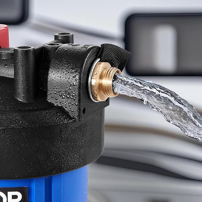VEVOR RV Water Filter, 4.5 x 10 in Water Filter System with Replaceable Cartridge for RV, Remove Sediments, Chlorine, Bad Tastes, Odors, and Most Contaminants, RV Filter for Campers, Boats