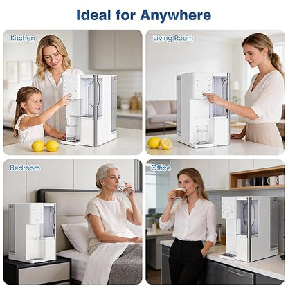 Tanoxo Reverse Osmosis Water Filter Countertop System, 5-Stage RO Filtration, Instant Hot Water with 4 Temperature Settings, BPA-Free, White, for Home Kitchen
