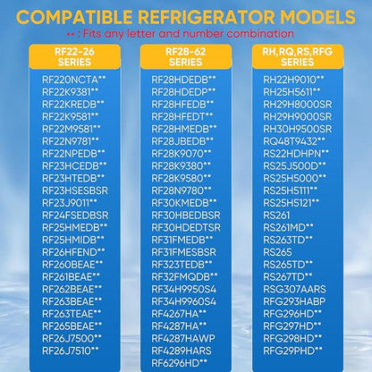 PUREPLUS DA29-00020B Refrigerator Water Filter Replacement for Samsung RF28HMEDBSR, RF263BEAESR, HDX FMS-2, HAF-CIN/EXP, RF4287HARS, RF28HFEDBSR, DA29-00020A, RF261BEAESR, DA97-08006A, 469101, 3PACK