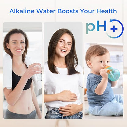 Waterdrop TK-AD Alkaline Gravity Water Filter System, Increase PH | Reduces Lead and Chlorine, with 2 Black Carbon Filters and Metal Spigot for Home, Camping, Travel, Emergencies, 2.25G