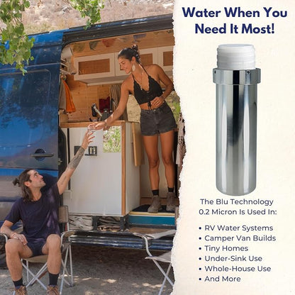GoBluTech 10-Inch RV Water Filter Recharge Pack for AR3 XLT-2.5” x 10” for RV Water Filter System, 0.2 Micron High Flow, Granular Activated Carbon “Tasty”, and Sediment “Longevity” - US Veteran Owned