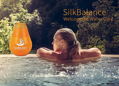 Silk Balance Natural Hot Tub Solution - 76 oz - Water Softener & Water Care System - Spa & Hot Tub Cleaner, Balancer, Clarifier, & Conditioner - 4 Month Supply Bundle with a Drawstring Bag