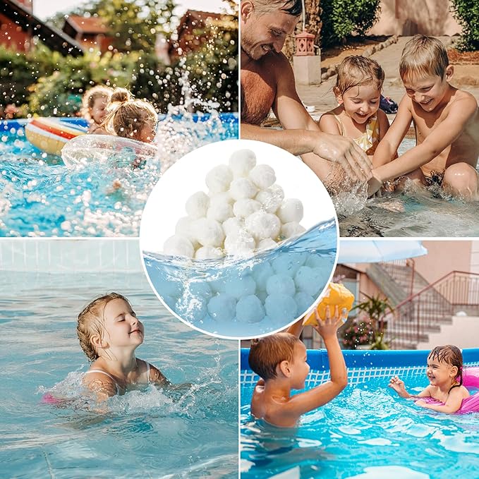 Redcoutt 3.1 Lbs Pool Filter Balls for Sand Filter, Reusable Eco-Friendly Filter Media for Sand Filter Pump, Replaces 100 Lbs Pool Filter Sand, Long-Lasting for Several Seasons