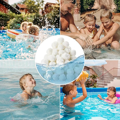 Redcoutt 4.6 Lbs Pool Filter Balls for Sand Filter, Reusable Eco-Friendly Filter Media for Sand Filter Pump, Replaces 150 Lbs Pool Filter Sand, Long-Lasting for Several Seasons