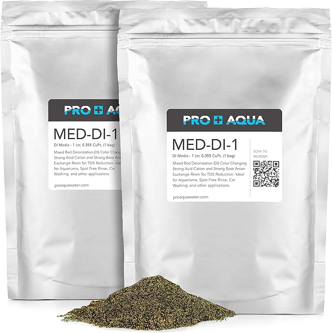 DI Resin Replacement Refill Deionization Color Changing Premium Grade, TDS Filtration, Aquariums, Spot Free Rinse, 1L (2 Liter)