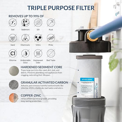 Aquasure Harmony Series 70,000 Grains Whole House Water Softener with Automatic Digital Metered Control Head | Fine Mesh Resin for Iron Removal, Reduces Hardness & Improves Water | for 4-6 bathrooms