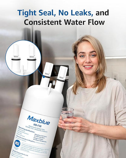 Maxblue EDR1RXD1 Replacement for Everydrop® Filter 1, Whirlpool® W10295370A, EDR1RXD1B, P8RFWB2L, P4RFWB, MB-F38, Kenmore® 46-9081, 46-9930 Refrigerator water filter, 2 Filters