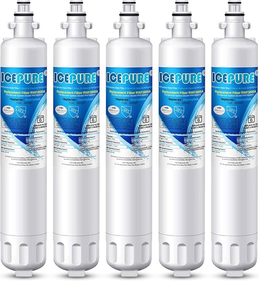 ICEPURE RPWF Refrigerator Water Filter Replacement For GE RPWF(NOT FOR RPWFE), WATER SENTINEl WSG-4, RWF3600A, 5PACK