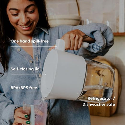 LARQ Water Filter Pitcher, 8-Cup - Removes Lead, PFAS, Chlorine & HAA5 | NSF-tested Nano Zero plant-based filter keeps healthy minerals; BPA-free, fits fridge, 60-gal filter, water jug, Pure White