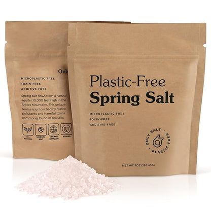 Ancient Spring Salt - Organic, Natural - Microplastic & Toxin Free - 7oz Pouch