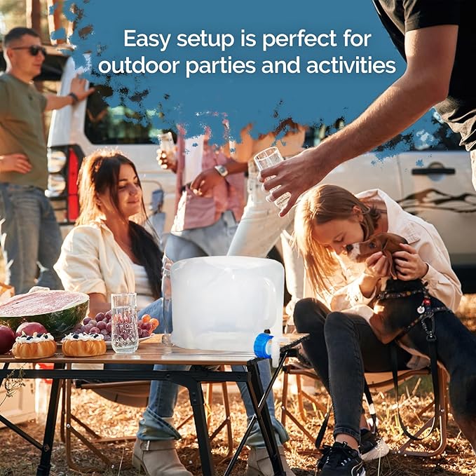 EvaClean Collapsible Water Containers with Spigot 5.3 Gal - Portable, Reusable - BPA Free, Foldable, Leak-Proof Camping Water Jug for Outdoors, Hiking, Survival Kit, and Emergency Preparedness 2-pack