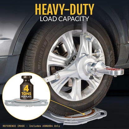 Wheel Alignment Turn Plates 4 Ton Capacity - Low Profile Turnplate System for Home Wheel Alignment Kit