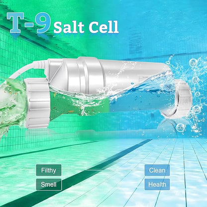 Salt Cell T-9 Upgrade Replacement Fit for Hayward BLT9H W3T-Cell-9 AquaRite AquaTrol & More, Up to 25,000 Gallons Pool Salt Turbo Cell Chlorinator Generator