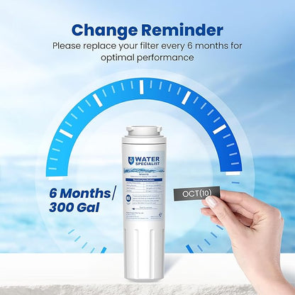 Waterspecialist UKF8001 Water Filter, Replacement for EveryDrop Filter 4, Whirlpool EDR4RXD1, 4396395, Wrx735sdbm00, Mfi2570fez Msd2651heb, Krfc300ess01, Pack of 3