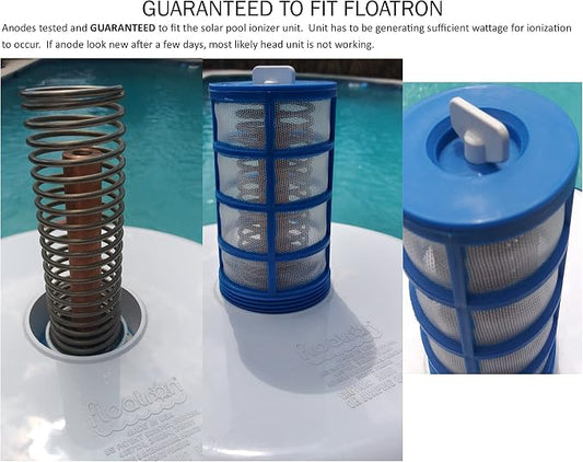 Replacement Anode/Mineral Electrode Compatible with Floatron - 1 Anode |1 Basket | 1 Wing-Screw