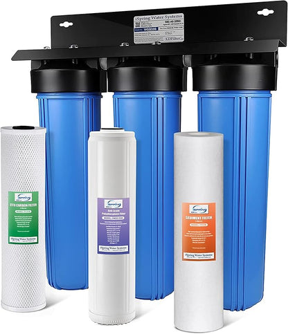 iSpring Whole House Water Filter System + Reusable Spin Down Sediment Prefilter