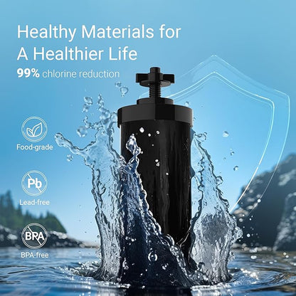 [New Upgraded Ultrafiltration] AQUA CREST Black Water Filter, Replacement for Berkey® BB9-2® Black Purification Elements, Berkey® Gravity Water Filter System, 2 Pack