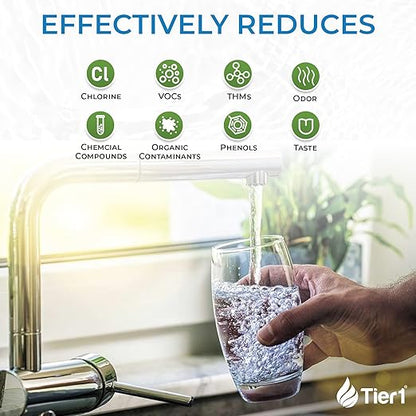 Tier1 Whole House Water Filter System | 300,000 Gallon Chlorine Reduction | Pre-Filled Upflow Tank with 0.5 Cu Ft Acid-Washed Granular Activated Carbon | Home Filtration System