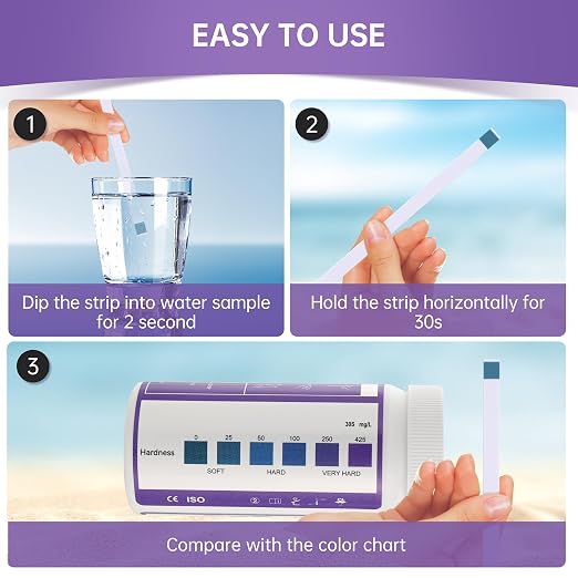 AAwipes Water Hardness Test Kit 0-425 ppm Hard Water Test Strips - Ultimate Test Kit for for Home, Drinking, Well, Spa, Swimming Pool, Softener (K07-150)