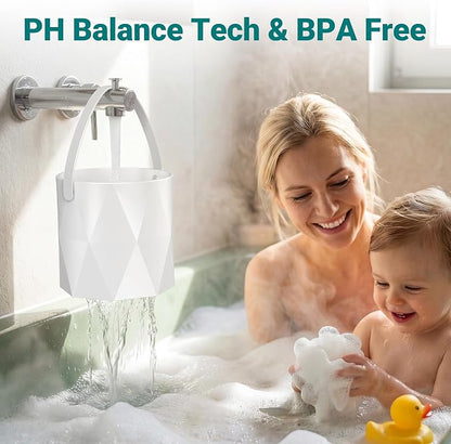 Bath Faucet Filter, 10-Stage Advanced Shower Water Filter | For Tub with 3,000 Gallon Non-Spill Filtration, Removes Chlorine, Fluoride, Hardness, Baby-Safe, Soften Hard Water