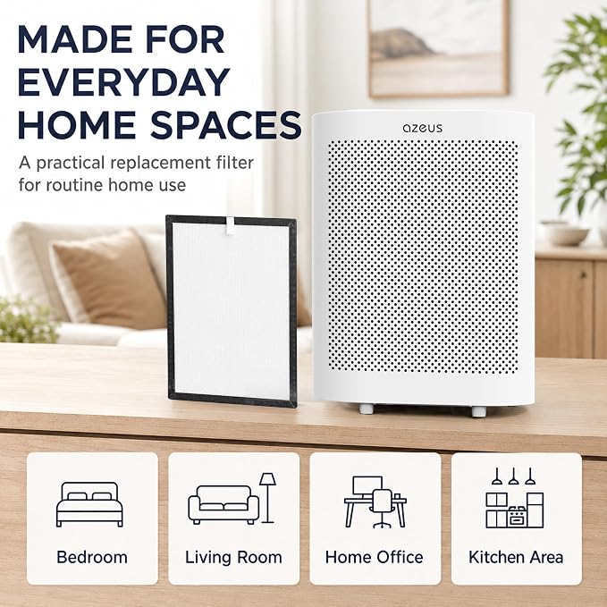 AZEUS GL-FS32 5-in-1 Air Purifier Filter Replacement, True HEPA H13 with Activated Carbon & Pre-Filter, Compatible with GL-FS32, 1-Pack