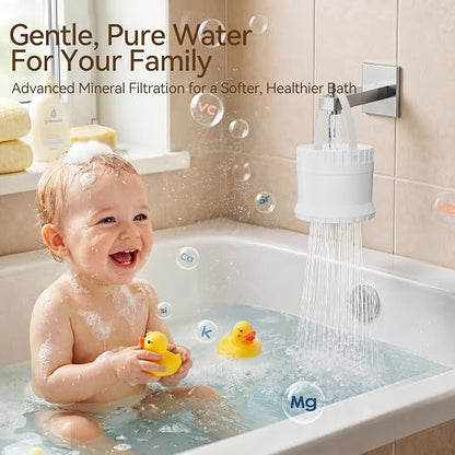 JDO Bath Filter for Tub Faucet - 3000 Gallon Bathtub Water Filter, Hard Water Softener to Remove Chlorine and Heavy Metals, White