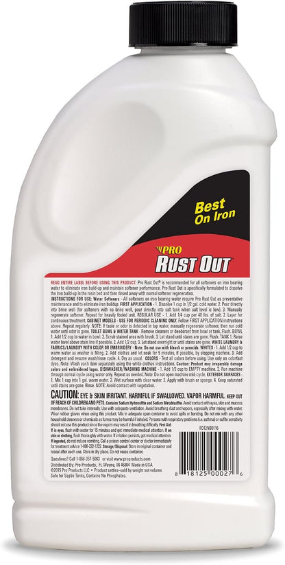 Pro Products RO24B Rust Out Water Softener Cleaner Powder for High Iron, 1.375 lb Bottle, 6 Pack