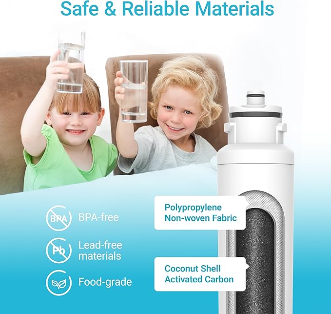 AQUA CREST DW2042FR-09 Refrigerator Water Filter, Replacement for Daewoo DW2042FR, Kenmore 46-9130, DW2042FR-09, Aqua Crystal DW2042F-09, FRN-Y22D2V, FRN-Y22D2W, 2 Pack