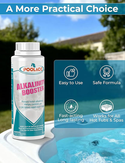POOLACC Total Alkalinity Increaser for Hot Tub, Raises Alkalinity, Stabilizes pH Fluctuation, Keeps pH Balanced, Spa Maintenance Chemicals, 38oz