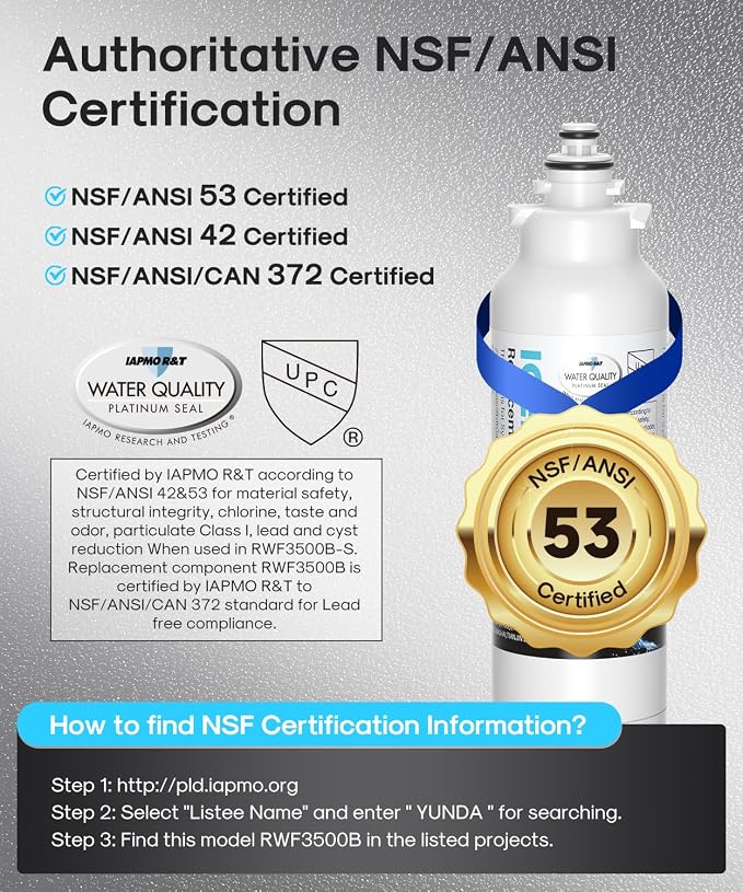 ICEPURE PLUS 46-9490 NSF/ANSI 53 & 42 Certified Refrigerator Water Filter, Remove Lead, Replacement for LG LT800P, ADQ73613401, ADQ73613408, ADQ75795104, LMXS30776S, LSXS26366D, Kenmore 9490, 3PACK