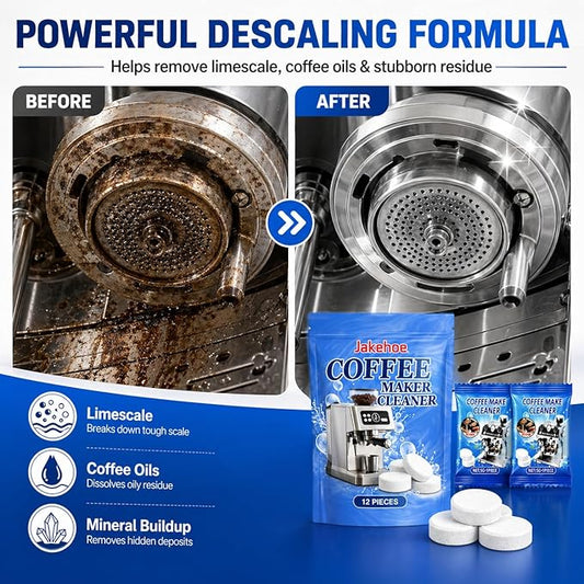 Coffee Maker Descaling Solution for Keurig, Nespresso, Ninja, Breville, Delonghi, Miele - Coffee Machine Cleaner Descaler Tablets with Individually Wrapped - Removes Limescale & Hard Water Buildup