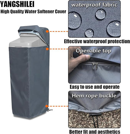 Water Softener Cover for WHES30E/WHES40E Grain Softener, Openable top Easy to use Removal-free installation for UV Dust protection of Water Softener Housings Outdoor or indoor (Grey)