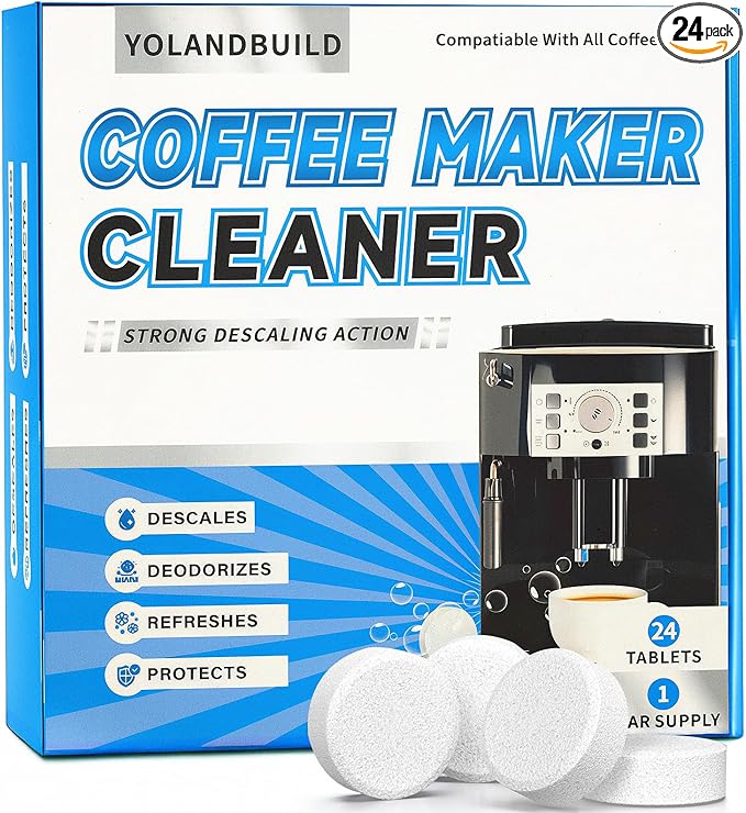 Coffee Machine Cleaner Descaler Tablets - 24 Count,Maker Cleaner for Keurig, Nespresso,Ninja, Delonghi, Miele, Coffee Maker Pot Descaling, Descale Drip Coffe and Espresso Machines