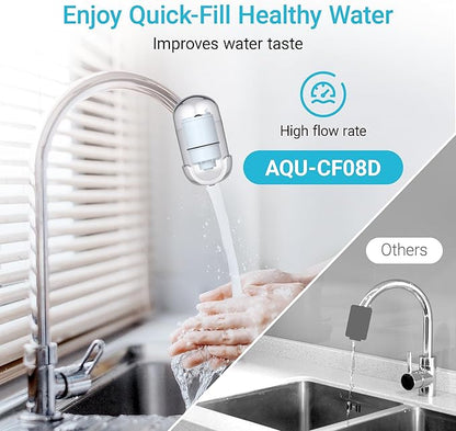 [Alkaline] AQUA CREST CF08D Faucet Filter, Compatible with All PUR® Plus Water Filter, PUR® Plus RF9999® Faucet Water Filter, 6-Month, 600-Gallon, 2 Pack