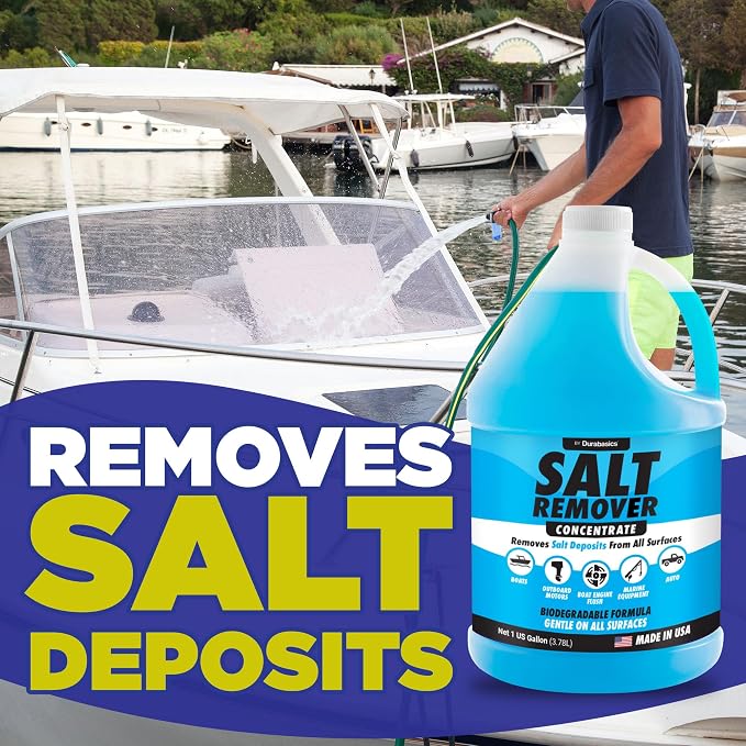 Durabasics Salt Remover Flush Kit with High-Pressure Hose with [1 Gallon] Salt Remover Concentrate - Marine Engine Flush for Baots - Perfect for Outboard Motor Flush & Washing Salt Deposits