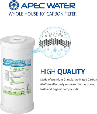 APEC Water Systems 10" Whole House High Flow GAC Carbon Replacement Water Filter (FI-CAB10-BB)