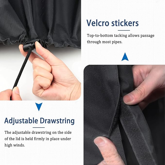 Water Softener Cover 420D Waterproof Oxford Cloth Outdoor All Weather Protection 64" H x 40" W x 16" D - Black