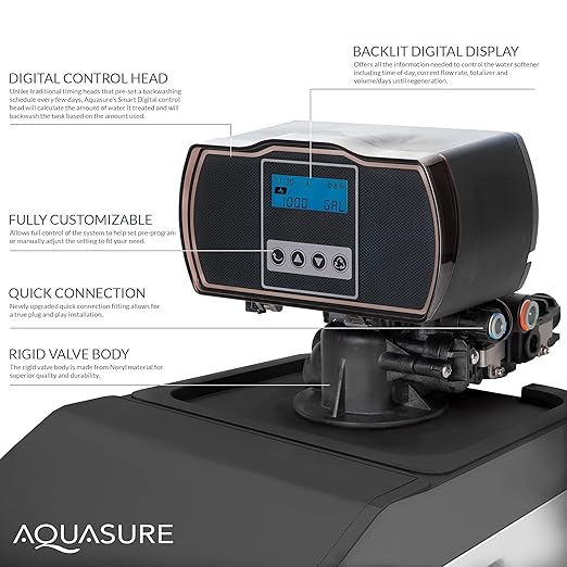 Aquasure Harmony Lite All-in-One 34,000 Grains Whole House Water Softener with Pleated Sediment Pre-Filter System (Pre-Filter + Fine Mesh Resin)