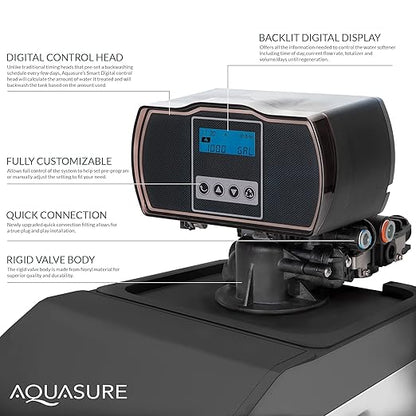 Aquasure Harmony Lite All-in-One 34,000 Grains Whole House Water Softener with Pleated Sediment Pre-Filter System (Pre-Filter + Fine Mesh Resin)
